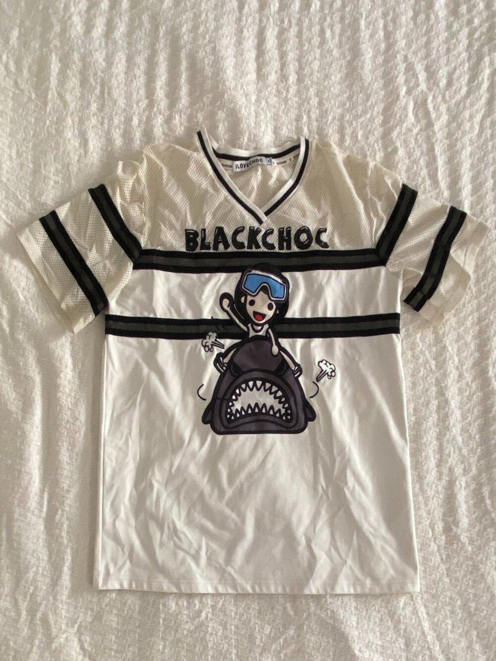 Cool Graphic Jersey Tee Y2K Streetwear Size M